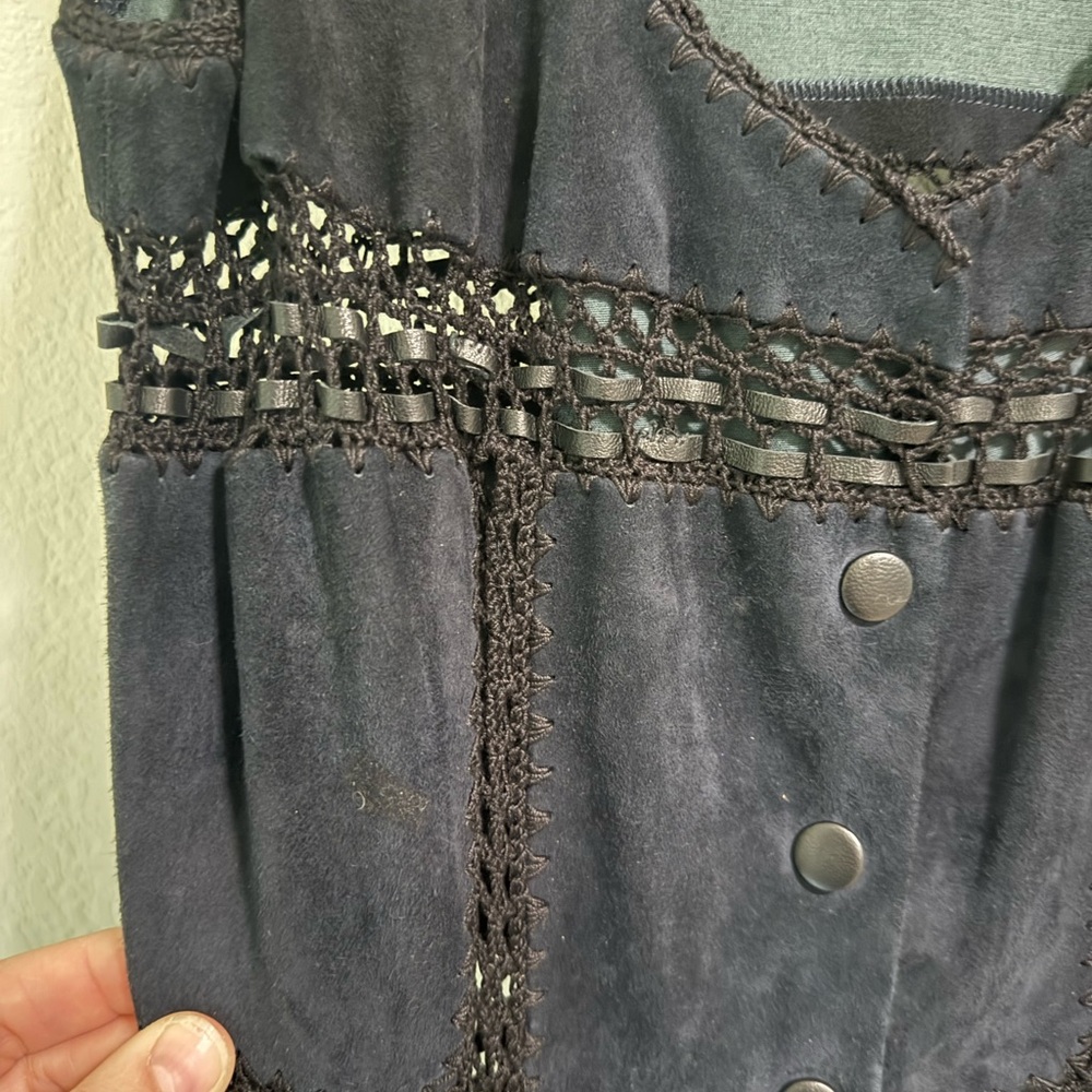 Magda Butrym Sleeveless Suede & Silk Dress – EU 38 (US 6) - Picture 3 of 6